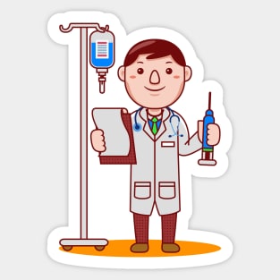 Cute Doctor Cartoon Sticker